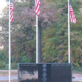 three flag poles